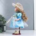 Кукла коллекционная керамика "Наташа в нежно-голубом платье в шляпке" 30 см - Фото 3