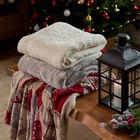 Плед «Этель. Серебряные снежинки», 150×200 см, корал-флис - Фото 7