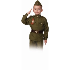 Карнавальный костюм «Солдат малютка 2 (хлопок зеленый)», рост 98
