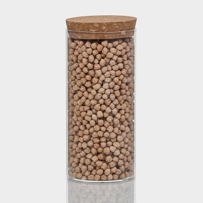 Банка для хранения сыпучих «Классика», 800 мл, 8.5×19 см, с пробковой крышкой, стекло - Фото 1