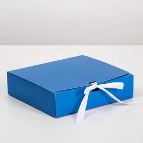Коробка подарочная складная, упаковка, «Синяя», 16,5 х 12,5 х 5 см