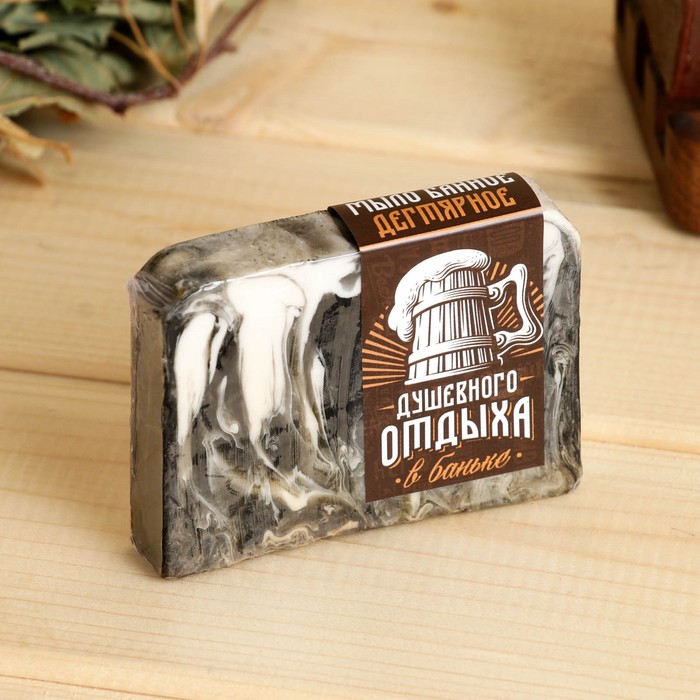Мыло СПА - уход для бани и сауны "Душевного отдыха" дегтярное 80 г - Фото 1
