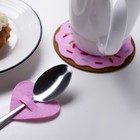 Набор для декора столовых предметов "Love" 4 шт,  розовый, 5,4 х 5 см, 100% п/э, фетр - Фото 3