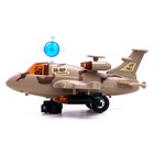 Самолет «Разведчик», свет и звук, работает от батареек, цвет коричневый - фото 6492193