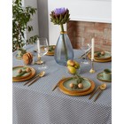 Набор Доляна скатерть 145х200см/салфетки 40х40см 4шт, Горох сер, 100%пэ, рогожка 200 гр/м - фото 21398946