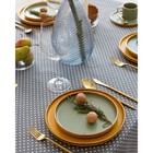 Набор Доляна скатерть 145х200см/салфетки 40х40см 4шт, Горох сер, 100%пэ, рогожка 200 гр/м - фото 21398948