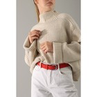 Ремень женский, ширина 3,5 см, винт, пряжка металл, цвет красный - фото 40275728