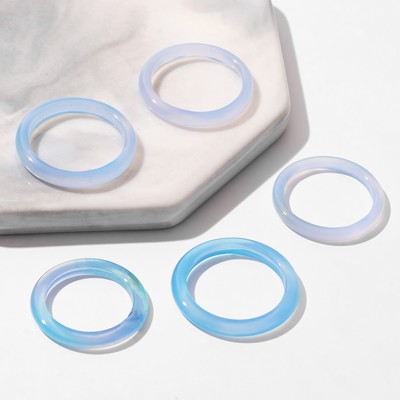 Кольцо «Агат голубой» 3мм, размер МИКС (фас 5шт)