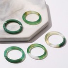 Кольцо «Агат бело-зелёный» 3мм, размер МИКС (фасовка 5 шт.) - фото 318691268
