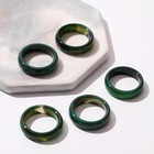 Кольцо "Агат тёмно-зелёный" 5мм, размер МИКС (16-20) - фото 9444887