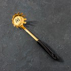 Ложка для спагетти из нержавеющей стали Base, 30×8×6 см, цвет ручки чёрный, цвет металла золотой - фото 9444926