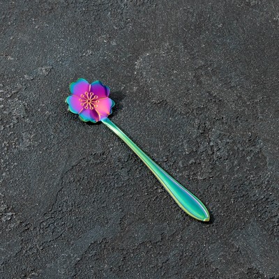 Ложка десертная Magistro «Цветок», длина 12,5 см, цвет хамелеон