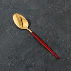 Ложка столовая Magistro «Блинк», длина 22 см, на подвесе, цвет золотой, красная ручка - Фото 1