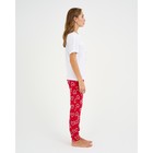 Пижама новогодняя женская (футболка и брюки) KAFTAN "Love", цвет белый/красный, размер 40-42 - Фото 5