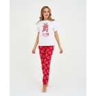 Пижама новогодняя женская (футболка и брюки) KAFTAN "Love", цвет белый/красный, размер 44-46 - Фото 3