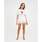 Пижама новогодняя женская (футболка и шорты) KAFTAN "Glintwinter", цвет белый, размер 48-50 - Фото 3