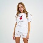 Пижама новогодняя женская (футболка и шорты) KAFTAN "Glintwinter", цвет белый, размер 48-50 - фото 318691444