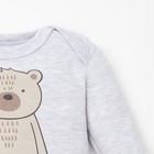 Боди с длинным рукавом Крошка Я «Мишка», рост 80-86 см, цвет серый - фото 26312096