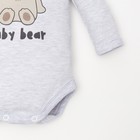 Боди с длинным рукавом Крошка Я «Мишка», рост 80-86 см, цвет серый - фото 26312097