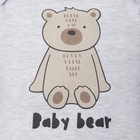 Боди с длинным рукавом Крошка Я «Мишка», рост 80-86 см, цвет серый - фото 26312098