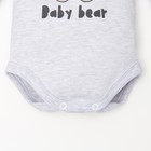 Боди с длинным рукавом Крошка Я «Мишка», рост 80-86 см, цвет серый - фото 26312099