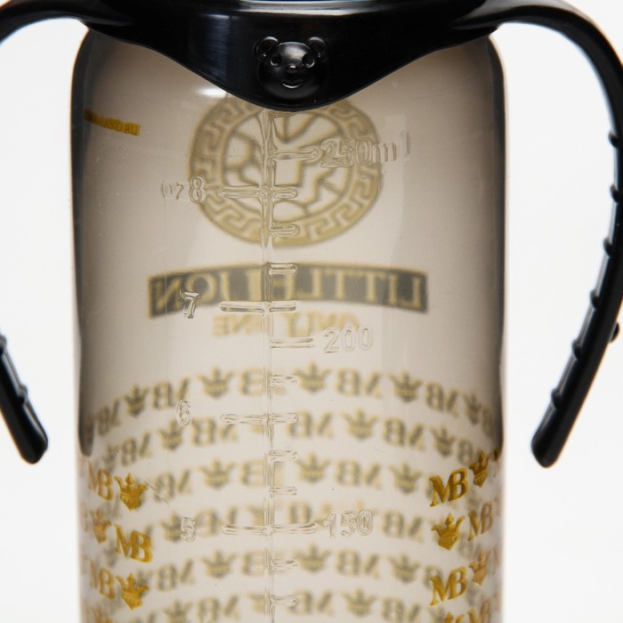 Бутылочка для кормления «Little lion», классическое горло, с ручками, 250 мл., от 0 мес., Золотая коллекция - фото 1877829421