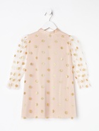Платье нарядное для девочки KAFTAN в горошек, бежевое, рост 122-128 см 7336668