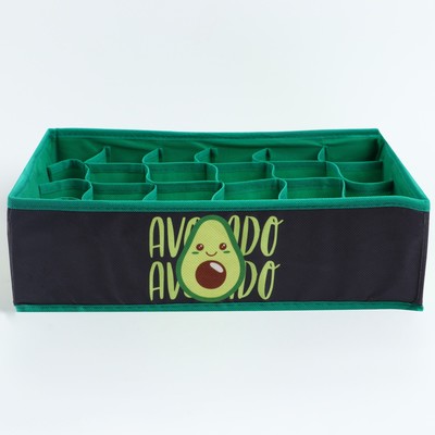 Органайзер для хранения белья, кофр 24 ячейки Avocado, 35×30×10 см