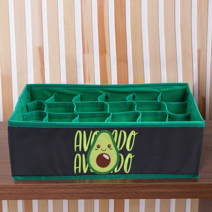 Кофр для белья 24 ячейки "Avocado", 35 х 30 х 10 см - Фото 1
