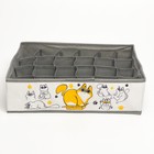 Органайзер для хранения белья, кофр 24 ячейки «Кошки», 35×30×10 см - Фото 2