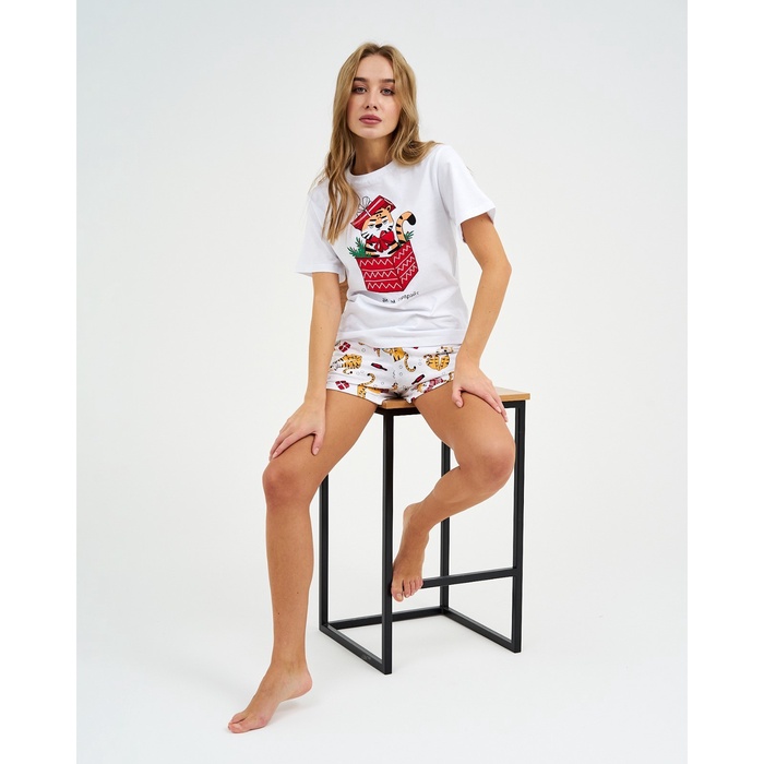 Пижама женская новогодняя (футболка и шорты) KAFTAN 
