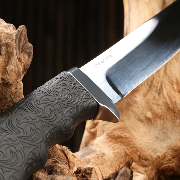 Нож охотничий "Плёс" сталь - 95х18. рукоять - сталь / резина, 25 см - фото 1905873424