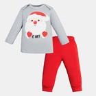 Комплект: джемпер и брюки Крошка Я "Дед Мороз", рост 68-74 см - фото 318692015