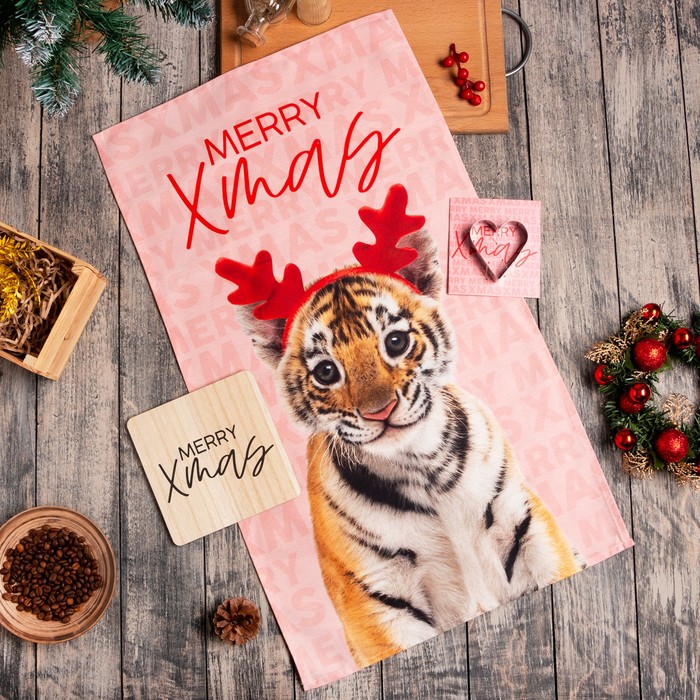 Прихватка с подставкой под горячее и формой для выпечки Merry Xmas - Фото 1