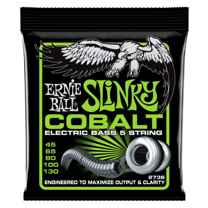 Струны для 5-струнной бас-гитары ERNIE BALL 273 Cobalt Bass Slinky 5 (45-65-80-100-130) - Фото 1