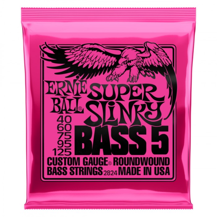 Струны для бас-гитары ERNIE BALL 2824 Nickel Wound Bass Super Slinky 5 (40-60-75-95-125 - Фото 1