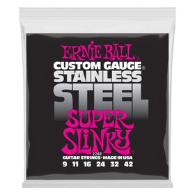 Струны для электрогитары ERNIE BALL 2248 Stainless Steel Super Slinky (9-11-16-24w-32-42)