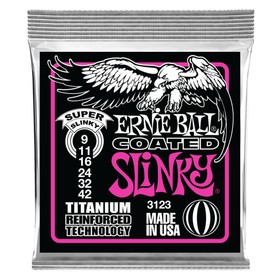 Струны для электрогитары ERNIE BALL 3123 Titanium RPS Super Slinky (9-11-16-24-32-42)