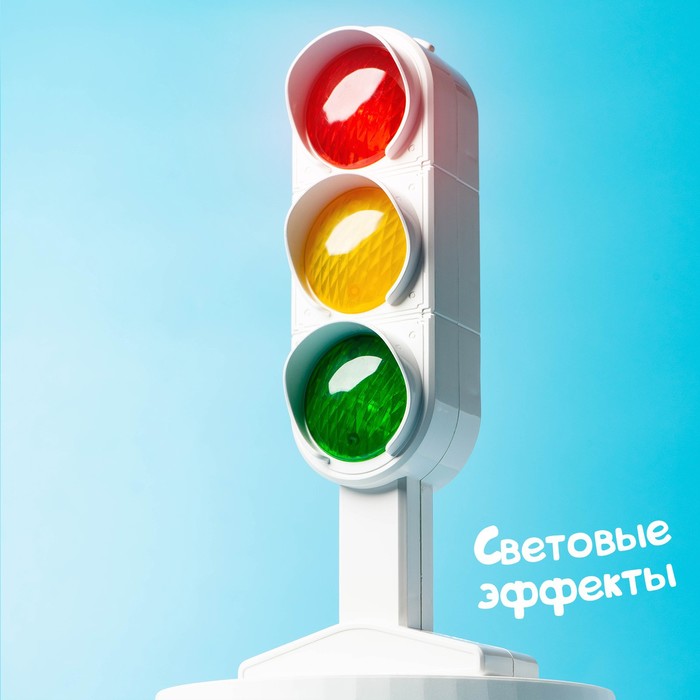 Светофор «Большая дорога», обучающие карточки, русский чип, свет, звук - фото 1882289370