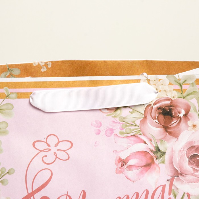 Пакет крафтовый горизонтальный «С 8 Марта», ML 27 х 23 х 11.5 см 7010097