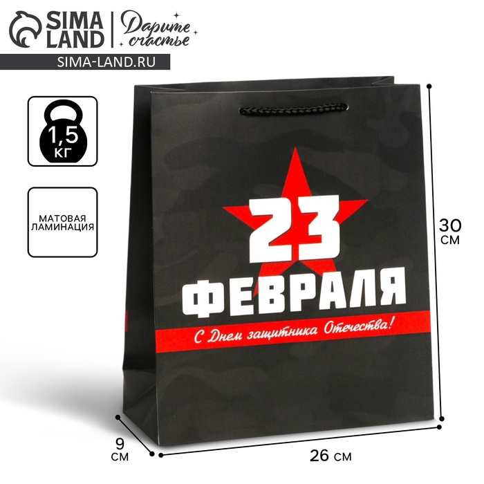 Пакет подарочный ламинированный вертикальный, упаковка, «С праздником!», M 26 х 30 х 9 см - Фото 1