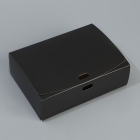Коробка подарочная складная, упаковка, «Чёрная», 16.5 х 12.5 х 5 см, БЕЗ ЛЕНТЫ