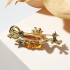 Брошь «Янтарь» лягушка с кабошоном, цвет коньячный 1310408 - Фото 2