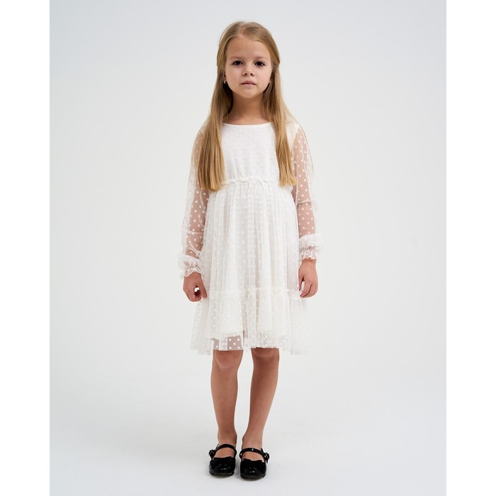 Платье для девочки KAFTAN, размер 32 (110-116 см), белый - Фото 1