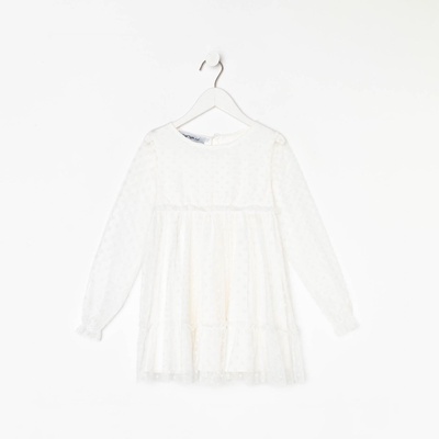 Платье сетка для девочки KAFTAN, белое, размер 32 (110-116 см)