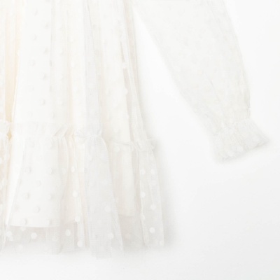 Платье сетка для девочки KAFTAN, белое, размер 32 (110-116 см)