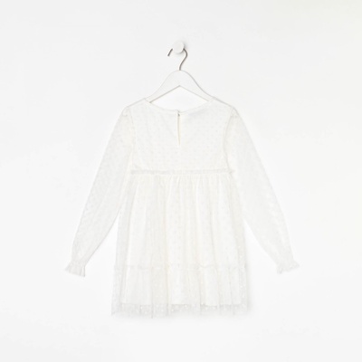 Платье сетка для девочки KAFTAN, белое, размер 32 (110-116 см)