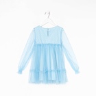 Платье нарядное для девочки KAFTAN в горошек, голубое, рост 110-116 см - фото 23535065
