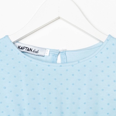 Платье нарядное для девочки KAFTAN в горошек, голубое, рост 122-128 см