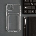 Чехол iBox Crystal для iPhone 13 , с отсеком под карты, силиконовый, прозрачный - Фото 1